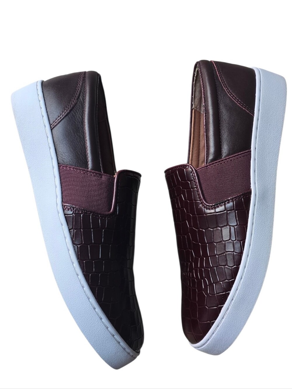 VIONIC SPLENDID DEMETRA CROC LEATHER SHOES WINE BROWN - Picture 5 of 14